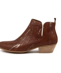 Django & Juliette Cassia Cognac Leather Boots | DJ16 Shoes