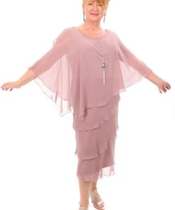 Layla Jones Tiered Chiffon Dress - Tea Rose Clothing