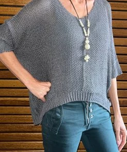 Cindy G Knit Top | Charcoal | CG7 Clothing