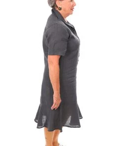 So French So Chic Dresses Erin Flared Linen Dress | Grigio | SF3s