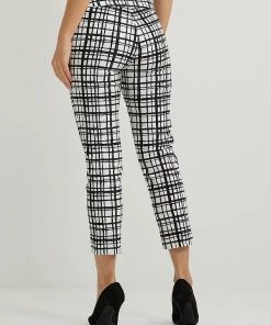 Joseph Ribkoff Clothing Checked Cropped Pants | Black & White | JR123