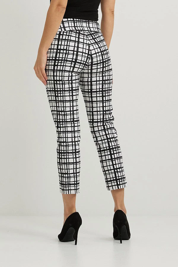 Joseph Ribkoff Clothing Checked Cropped Pants | Black & White | JR123 2 Joseph Ribkoff Clothing Checked Cropped Pants | Black & White | JR123