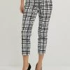 Joseph Ribkoff Clothing Checked Cropped Pants | Black & White | JR123