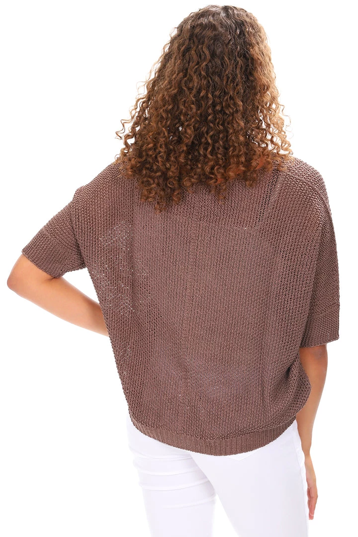 Cindy G Tops Knit Top | Chocolate | CG7 3 Cindy G Tops Knit Top | Chocolate | CG7