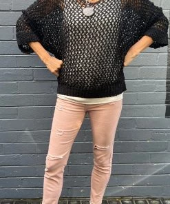 Cindy G Knitwear/Jumpers Chunky Knit | Black | CG67