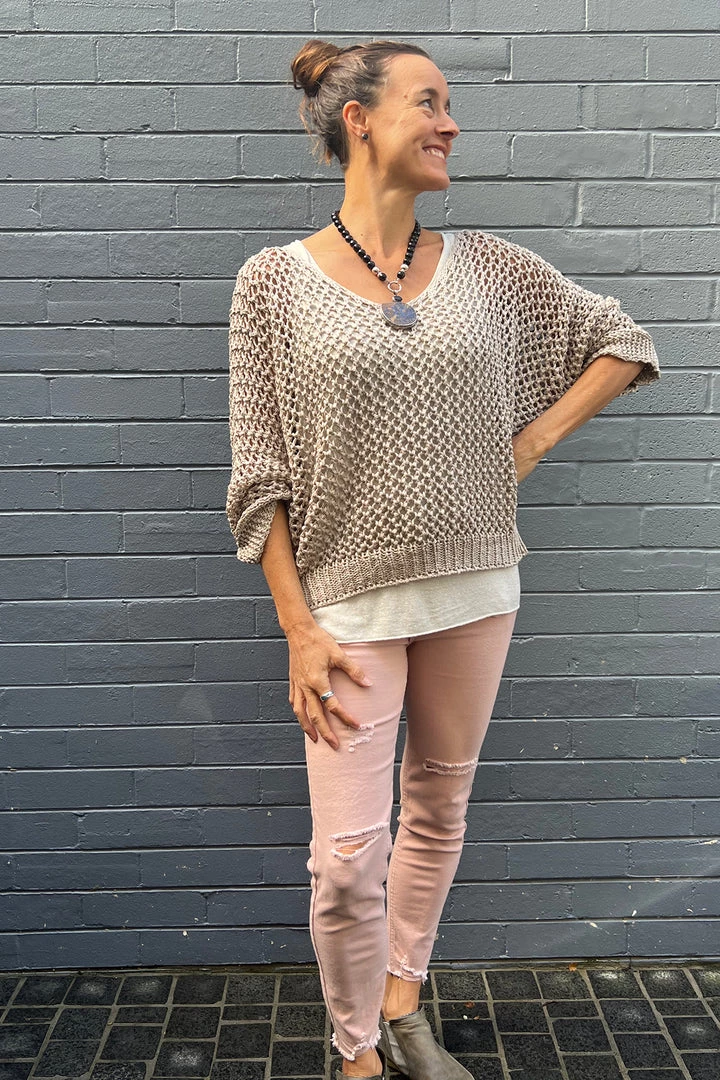 Cindy G Knitwear/Jumpers Chunky Knit | Natural | CG67 2 Cindy G Knitwear/Jumpers Chunky Knit | Natural | CG67