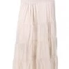 Cindy G Skirts Silk Tiered Skirt - Natural Beige - CG2