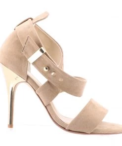 Clarice Shoes AVA | Beige Suede Heel