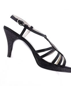 Clarice Heels Violet Satin Heel - Black