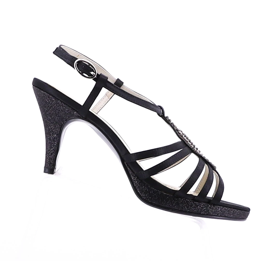 Clarice Heels Violet Satin Heel - Black 2 Clarice Heels Violet Satin Heel - Black