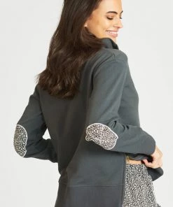 EST 1971 The Collar Sweatshirt | Coal/Leopard | EST9 Clothing