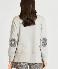 EST 1971 Clothing The Collar Sweatshirt | French Grey/Leopard | EST9