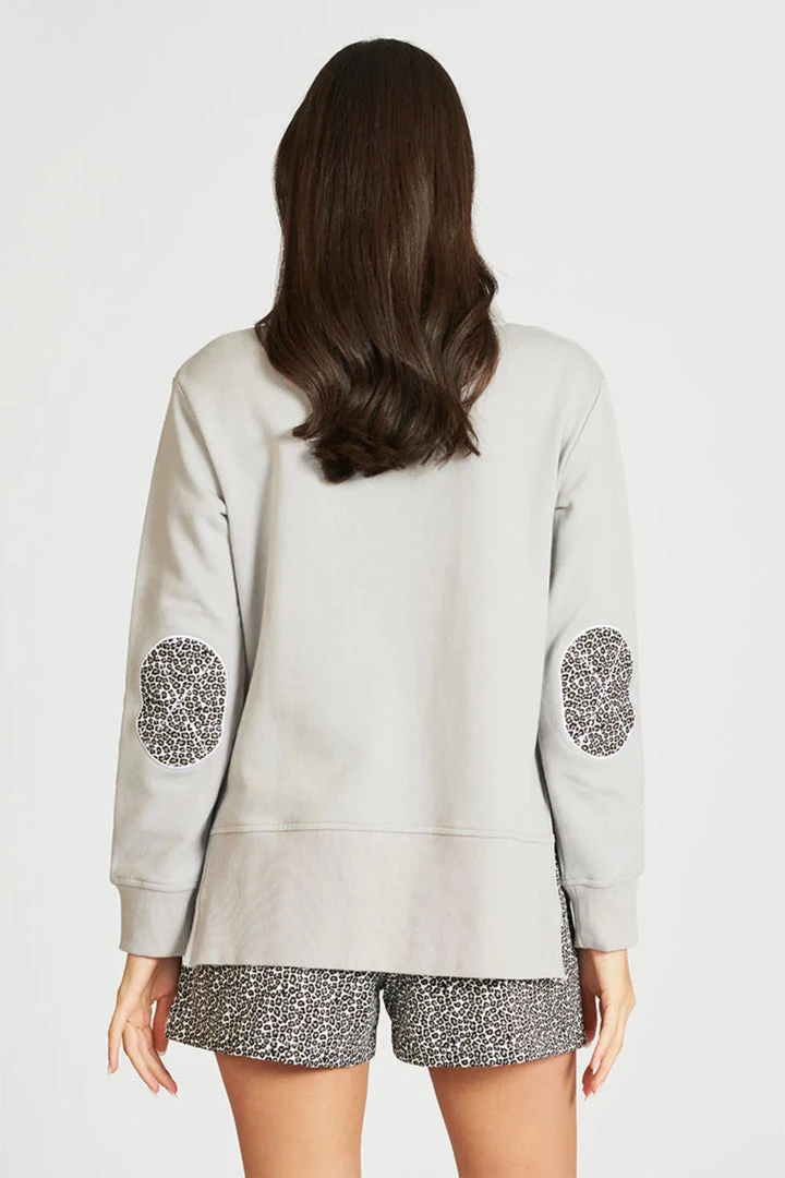 EST 1971 Clothing The Collar Sweatshirt | French Grey/Leopard | EST9 2 EST 1971 Clothing The Collar Sweatshirt | French Grey/Leopard | EST9