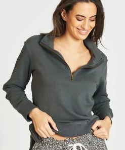 EST 1971 The Collar Sweatshirt | Coal/Leopard | EST9 Clothing