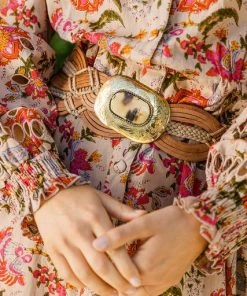 Miss June Leather Plait BoHo Belt | Taupe | M69 Accessories