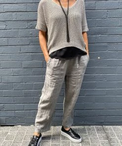 So French So Chic Cora Linen Pant | Grey | SF6