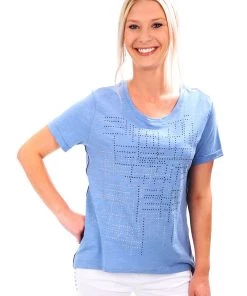 Maglia Cotton Embellished Top | Denim | MAG9s