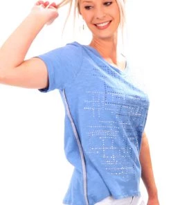 Maglia Cotton Embellished Top | Denim | MAG9s