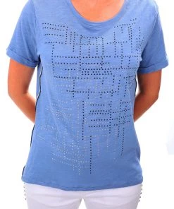 Maglia Cotton Embellished Top | Denim | MAG9s