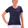 Maglia Cotton Embellished Top | Navy | MAG9s Tops