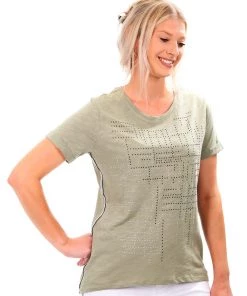 Maglia Tops Cotton Embellished Top | Olive | MAG9s
