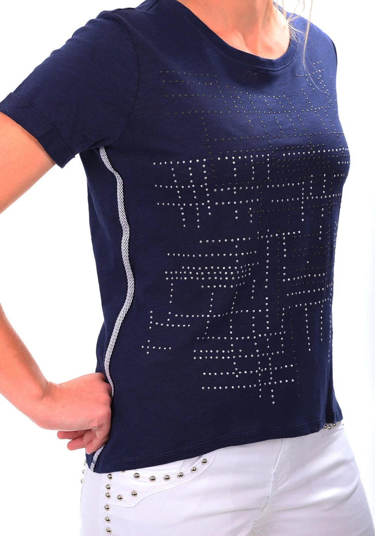 Maglia Cotton Embellished Top | Navy | MAG9s Tops 2 Maglia Cotton Embellished Top | Navy | MAG9s Tops