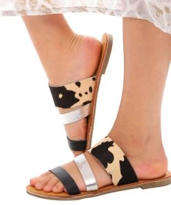 Human Chester Leather Slide | Black | HS12 Shoes