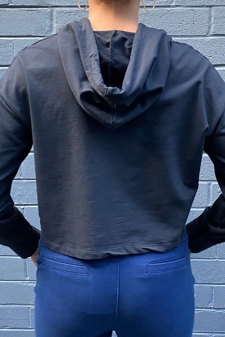 Wednesday Lulu Knitwear/Jumpers Cropped Hoody Top | Black | WL31 2 Wednesday Lulu Knitwear/Jumpers Cropped Hoody Top | Black | WL31