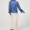 Brave & True Clothing Dakota Top | Petrol Blue Satin | BT30
