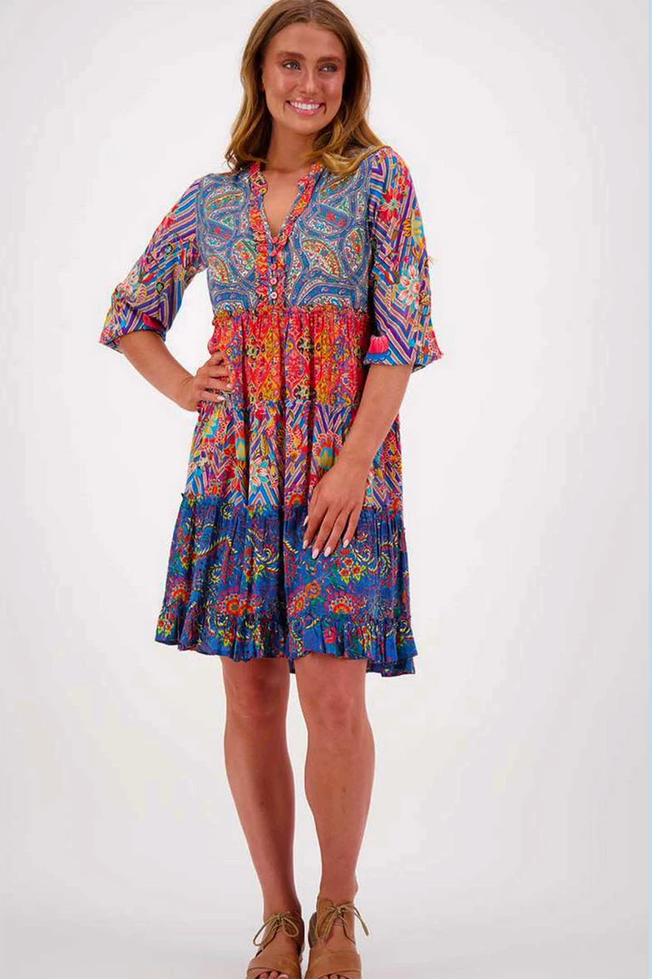 Lula Life Dawson Tiered Dress | Print | LL59 3 Lula Life Dawson Tiered Dress | Print | LL59