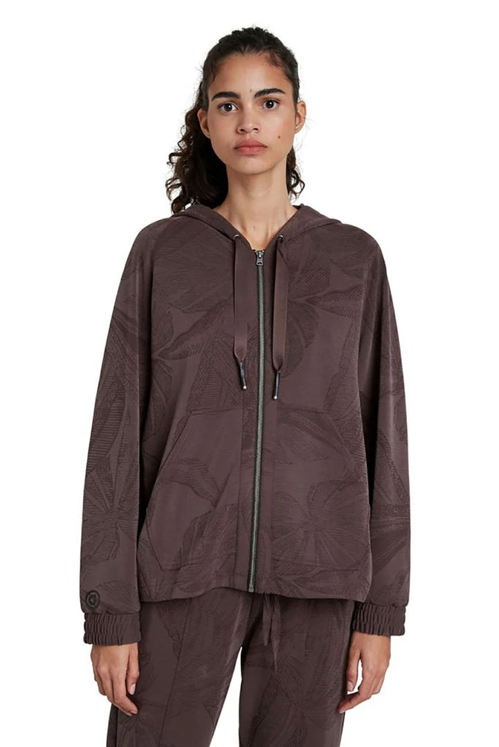 Desigual Clothing Hooded Zip Sweater | Brown D12 7 Desigual Clothing Hooded Zip Sweater | Brown D12