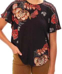 Desigual Tops Black Floral T Shirt | D8