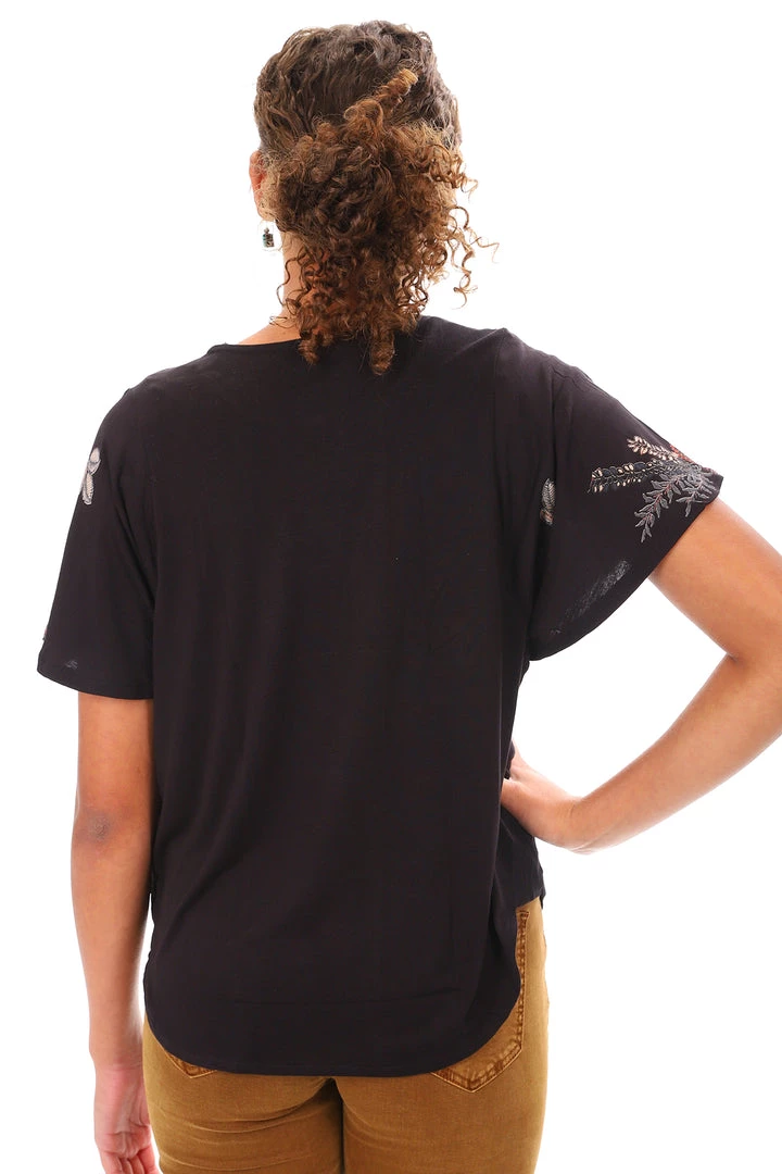 Desigual Tops Black Floral T Shirt | D8 3 Desigual Tops Black Floral T Shirt | D8