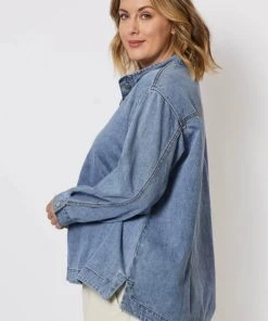 Threadz Clothing Button Detailed Denim Shirt | TZ36 5 Threadz Clothing Button Detailed Denim Shirt | TZ36