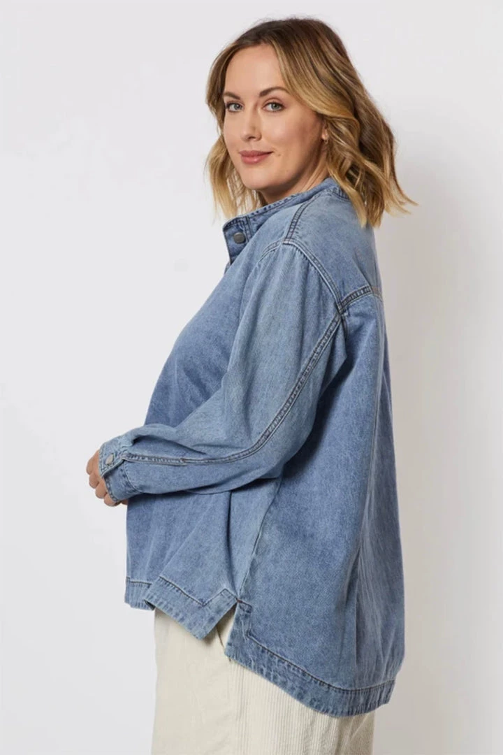 Threadz Clothing Button Detailed Denim Shirt | TZ36 3 Threadz Clothing Button Detailed Denim Shirt | TZ36