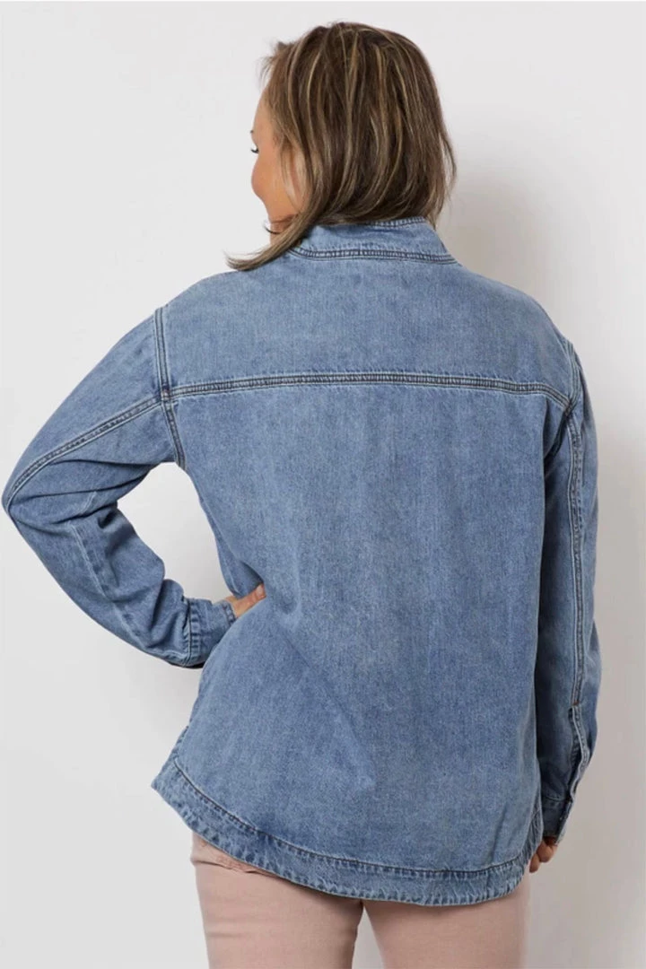 Threadz Clothing Button Detailed Denim Shirt | TZ36 2 Threadz Clothing Button Detailed Denim Shirt | TZ36