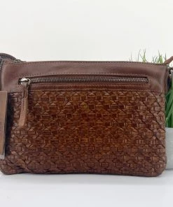 Modapelle Handbags Cross Body Diamond Weave | Chestnut | ML38