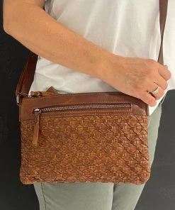 Modapelle Cross Body Diamond Weave | Tan | ML38