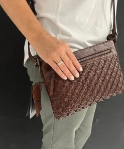 Modapelle Handbags Cross Body Diamond Weave | Chestnut | ML38
