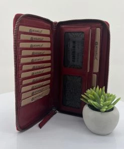 Modapelle Vintage Leather Large Ladies Wallet | Red | ML45 Handbags