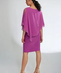 Joseph Ribkoff Clothing Diamante Overlay Dress | Grape | JR136