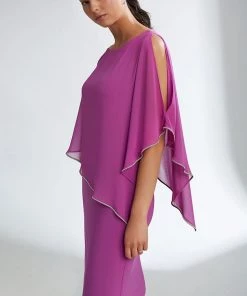 Joseph Ribkoff Clothing Diamante Overlay Dress | Grape | JR136