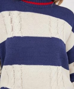 Homelove Digby Knit | Denim/Natural/Scarlet Stripe | HL11