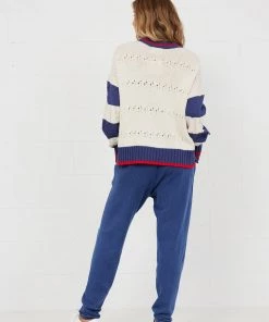Homelove Digby Knit | Denim/Natural/Scarlet Stripe | HL11
