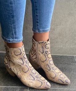 Django & Juliette Jaggy Yellow Snake Boots | DJ11 Shoes