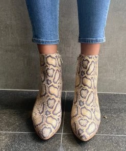 Django & Juliette Jaggy Yellow Snake Boots | DJ11 Shoes