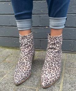 Django & Juliette Jakoby Taupe Leopard Boots | DJ13 Shoes