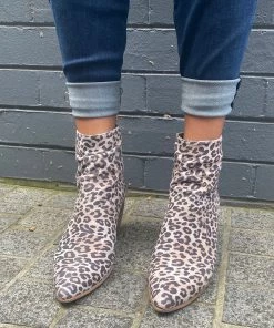Django & Juliette Jakoby Taupe Leopard Boots | DJ13 Shoes