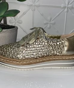 Django & Juliette Evert Woven Sneaker | Pale Gold | DJ7 Shoes