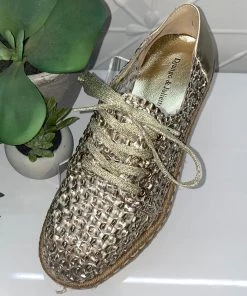 Django & Juliette Evert Woven Sneaker | Pale Gold | DJ7 Shoes